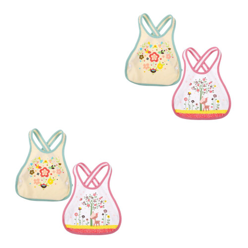 4Pièces Bavoir Protection Bébé Coton