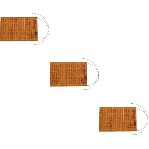 3Pièces Livre Décoratif Bambou Style Rétro Pour