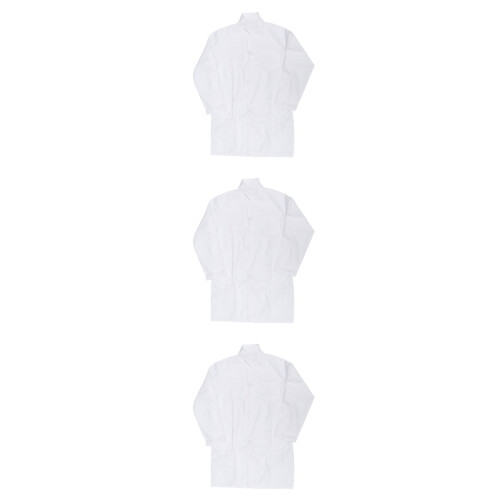 3Pièces Blouses Blanches Coton Enfant Durable Pour Jeu Et Photo