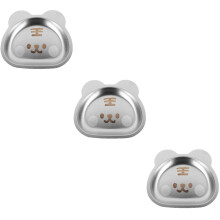 3Pièces Assiettes Acier Inoxydable Argentées Enfant