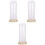 3Pièces Dome Verre Transparent Base Bois Accessoire Pour Séchée 1
