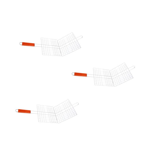 3St Draagbare Barbecue Net Clip Inklapbaar Stevig Voor Outdoor Gebruik