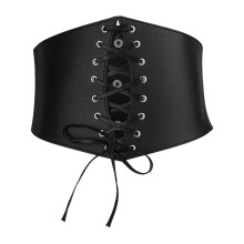 Black PU Wide Waist Belt Corset for Women Stylish Decor