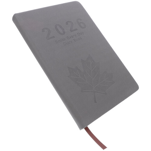 2Pcs Grey PU Daily Planner 2026 A5 Organizer Notebook Journal 2