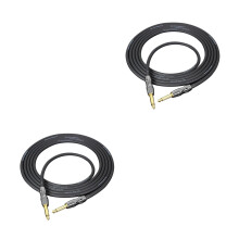 2Pièces Câble Connecteur Guitare Électrique Noir Usage Scène Pro