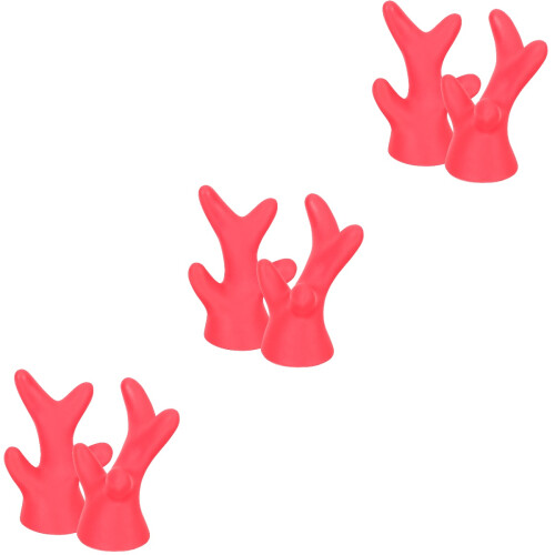 6Pièces Déco Casque Bois Cerf Rouge Design Charmant Réutilisable