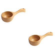 2St Duurzame Houten Lepel Voor Sauna En Badkamer Assorti Kleur