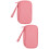 2Pièces Étui Rose Anti-Rayures Pour Accessoires Électroniques Voyage 1