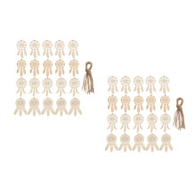 80Pièces Capteurs Bois Brut Beige Pour Décoratives