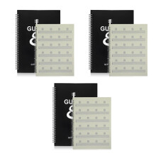 3Pièces Carnet De Partitions Guitare Noir Plastique Portable À Spirale