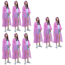 9Pièces Ponchos Rose Adulte Réutilisable Avec Capuche