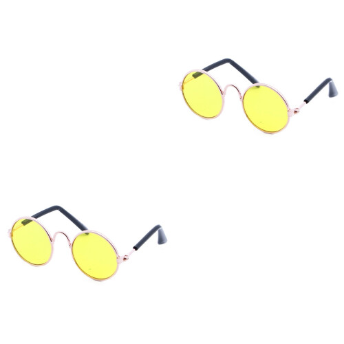 2Pièces Lunettes Pour Animaux Petits Chats Métal Mode