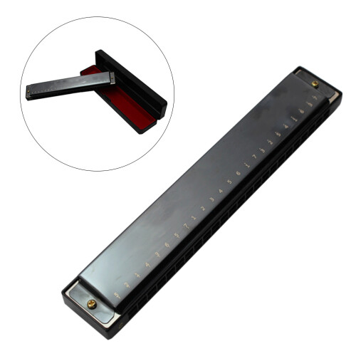 2Pièces Harmonica En Plastique Noir Instrument Pour Débutants 1
