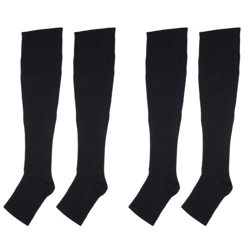 2Paires De Compression Noires Confortables Durables