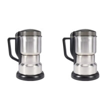 2X Elektrische Koffiemolen, Graanmolen, Kruidenmolen, Elektrische Huishoudelijke Kleine Poedermaalmachine, Kruidenmolen, EU-Stekker