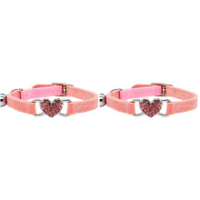 2St Verstelbare Kattenhalsband Roze Hart Sieraad Huisdier