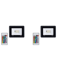 2X 30W RGB Flood Light RGB Reflector IP66 LED Spotlight with Remote Projector Lamp Outdoor Garden Lighting