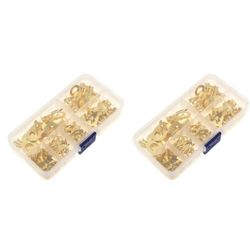 300 Pcs Cable Ring Terminal Ring Cable Lugs Copper Lugs Ring Terminals Connectors Brass Crimp Cable Wire Terminals