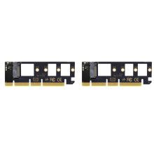 2X Scheda Adattatore M.2 NVME SSD A PCIe 4.0 64 Gbps M-Key PCIe4.0 X16 per PC Desktop PCI-e GEN4