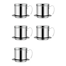 5X Vietnamese Koffiefilter Draagbare Koffiepers Maker Herbruikbare Phin-Infuser Zeef Pot Koffiedruppelbrouwer Handmatige Koffie