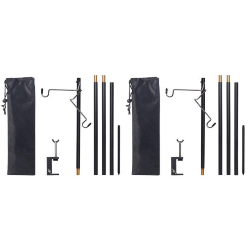 2X Detachable Camping Lantern Lamp Bracket Mount Portable Storage Hook Tent Table Hanging Light Holder Fixing Stand Set