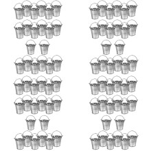 80Pcs Metal Bucket Portable Flower Pot Vases Planters Lovely Candy Box for Wedding Party Home Decoration