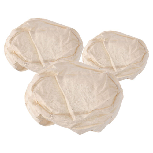 6Pcs Reusable Beige Bread Basket Cloth Liners Dough Baking Covers 2