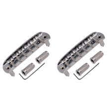 2X Gitaarzadelbrug met Verstelbare Tonzadels Zinklegering voor Mustang voor Jazzmaster Gitaaraccessoires, Zilver