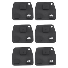 6X 3 Buttons Remote Key Repair Kit Case Fob Button Pad Rubber for Avensis