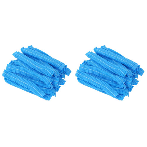 400Pièces Couvre-Cheveux Non Tissés Jetables Bleus