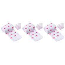 3Pièces Collants Jacquard Enfants Blancs À Gros Pois, Et