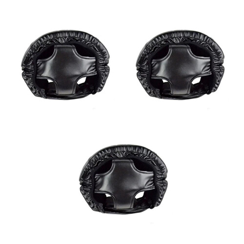 3Pièces Casque De Protection Noir Taekwondo