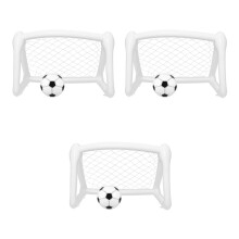 3Ensembles Buts De Football Gonflables Résistants PVC Multi Couleur
