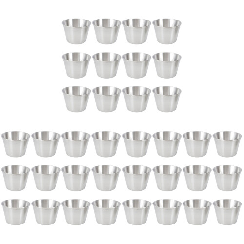36Pcs Smooth Surface Silver Sauce Bowls for Home and Restaurant Use 2