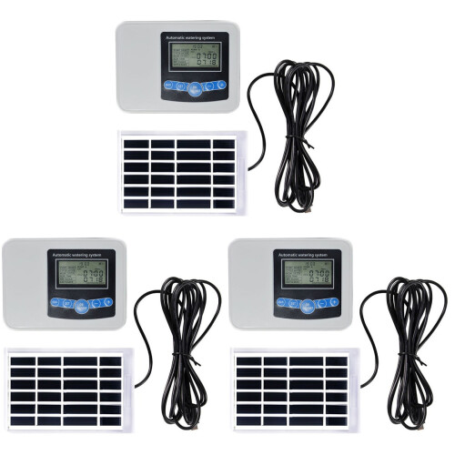 3Sets Multi-Color Silent Motor Solar Irrigation Controller Timer 2