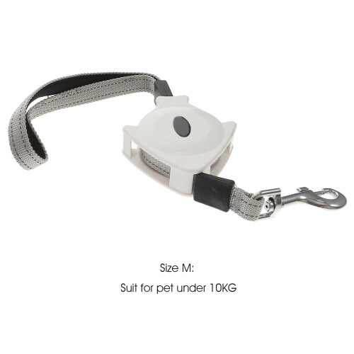 3Pcs Reflective White Dog Walking Leads Retractable Safety Lock System 1