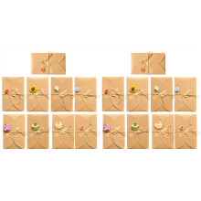 36Pièces Cartes De Élégantes Avec Fleurs Séchées Couleurs Variées