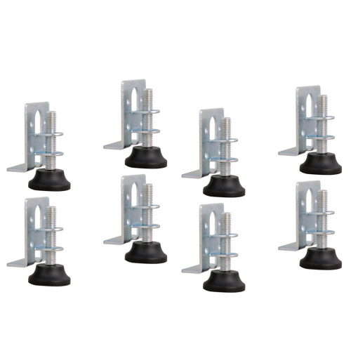16Pcs Silver Wardrobe Level Feet Carbon Steel Nylon Adjustable Support 1