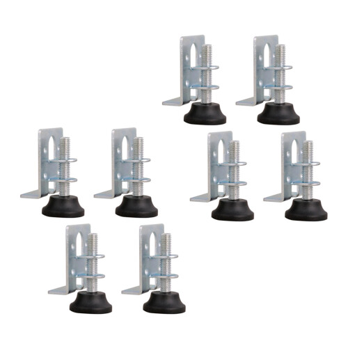 16Pcs Silver Wardrobe Level Feet Carbon Steel Nylon Adjustable Support 2