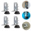 16Pcs Silver Wardrobe Level Feet Carbon Steel Nylon Adjustable Support 11