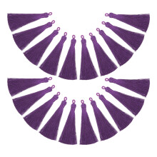 60Pièces Décorations Pompon Violet Longue Couleur Vive Pour