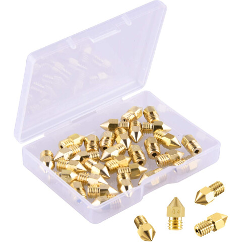 30 Pieces Mk8 Nozzle 0.4Mm 3D Printer Nozzles Extruder Print  For 3D Printer Makerbot  Cr-10(1Pc Plastic Box)