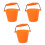 3Pièces Seaux Extérieur Orange Silicone Résistant Camping 1