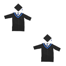 2Pièces Ensemble Et Gland Noir Pour Enfants Cérémonie Académique