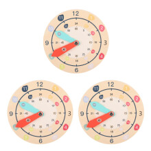 3Pièces Enfant Bois Couleurs Vives Jeu Didactique Temps Bébé
