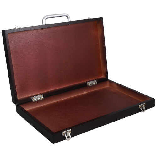 3Pcs Durable Walnut Wood Portable Paint Organizer with Brush Holder 2