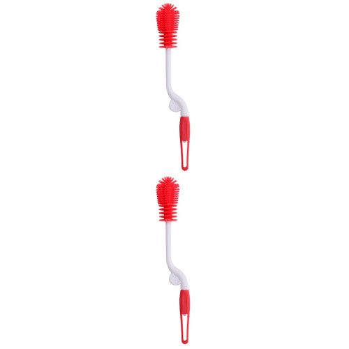 2Pièces Brosse Silicone Rouge 360 Pour