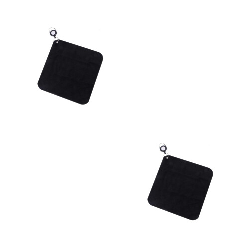 2Pièces Serviette De Sport En Coton Noir Avec