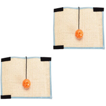 2Pièces Tapis Griffoir Chat Sisal Durable Multicolore Avec Boule Jouet