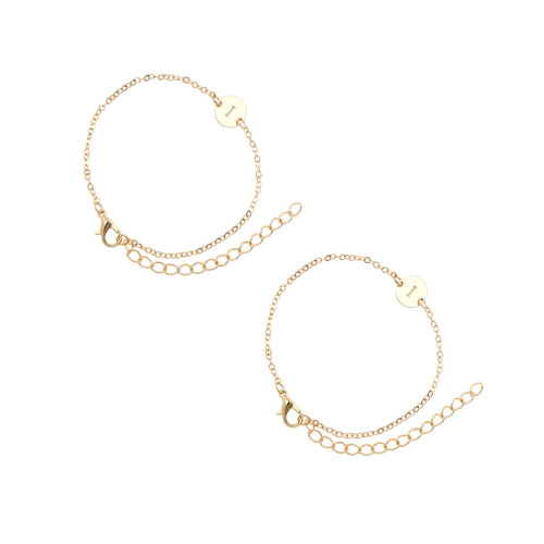 2Pcs Women Anklet Bracelet Adjustable Link Chain 1